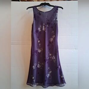 Elegant Purple Floral Dress